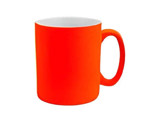 Taza Color Neón de Cerámica (11 oz), Naranja