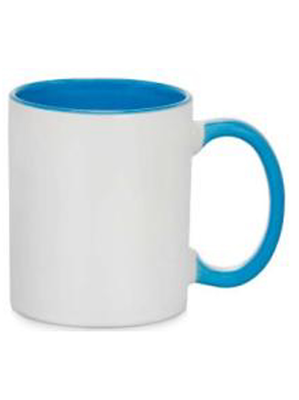 Taza Polímero, agarradero y fondo de color Azul Claro